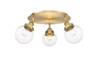 Ballston Urban Three Light Semi-Flush Mount in Brushed Brass (405|916-3C-BB-G202-6)