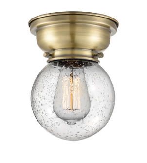 Franklin Restoration One Light Flush Mount in Antique Brass (405|623-1F-AB-G204-6)