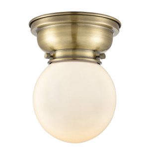 Franklin Restoration One Light Flush Mount in Antique Brass (405|623-1F-AB-G201-6)