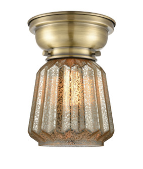 Franklin Restoration One Light Flush Mount in Antique Brass (405|623-1F-AB-G146)