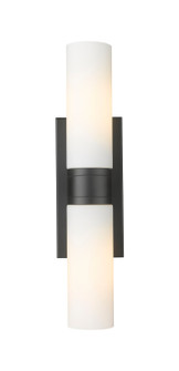 Downtown Urban Two Light Bath Vanity in Matte Black (405|617-2W-BK-G617-8WH)