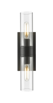 Downtown Urban Two Light Bath Vanity in Matte Black (405|617-2W-BK-G617-8CL)