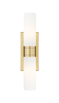 Downtown Urban Two Light Bath Vanity in Brushed Brass (405|617-2W-BB-G617-8WH)