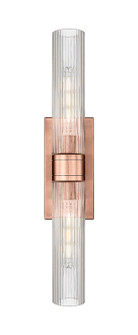 Downtown Urban Two Light Bath Vanity in Antique Copper (405|617-2W-AC-G617-11SCL)