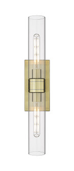 Downtown Urban Two Light Bath Vanity in Antique Brass (405|617-2W-AB-G617-11CL)