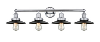 Edison Four Light Bath Vanity in Polished Chrome (405|616-4W-PC-M6-BK)