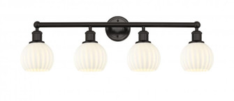 Edison Four Light Bath Vanity in Matte Black (405|616-4W-BK-G122-6)