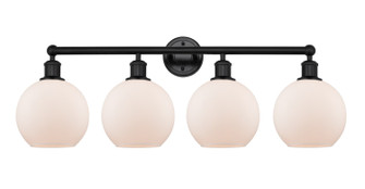 Edison Four Light Bath Vanity in Matte Black (405|616-4W-BK-G121-8)