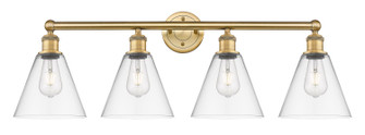 Edison Four Light Bath Vanity in Brushed Brass (405|616-4W-BB-GBC-82)