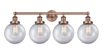 Edison Four Light Bath Vanity in Antique Copper (405|616-4W-AC-G202-8)