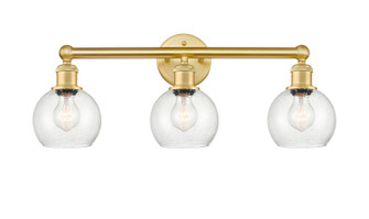 Edison Three Light Bath Vanity in Satin Gold (405|616-3W-SG-G124-6)