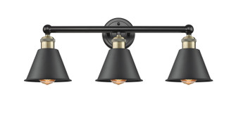 Edison Three Light Bath Vanity in Black Antique Brass (405|616-3W-BAB-M8-BK)