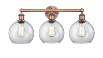 Edison Three Light Bath Vanity in Antique Copper (405|616-3W-AC-G122-8)