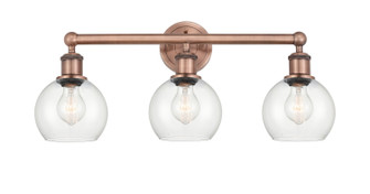 Edison Three Light Bath Vanity in Antique Copper (405|616-3W-AC-G122-6)