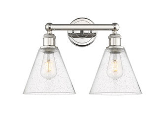 Edison Two Light Bath Vanity in Polished Nickel (405|616-2W-PN-GBC-84)