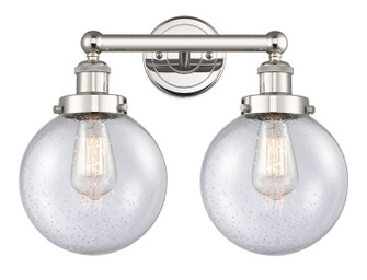 Edison Two Light Bath Vanity in Polished Nickel (405|616-2W-PN-G204-8)