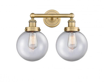 Edison Two Light Bath Vanity in Brushed Brass (405|616-2W-BB-G202-8)