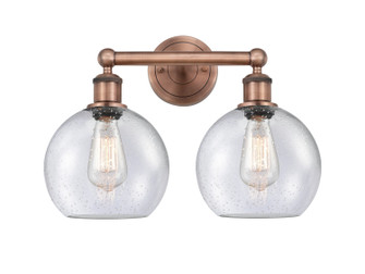 Downtown Urban Two Light Bath Vanity in Antique Copper (405|616-2W-AC-G124-8)