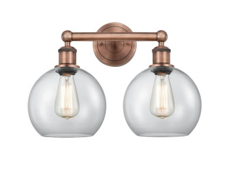 Edison Two Light Bath Vanity in Antique Copper (405|616-2W-AC-G122-8)