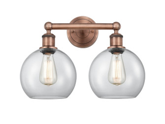 Downtown Urban Two Light Bath Vanity in Antique Copper (405|616-2W-AC-G122-8)
