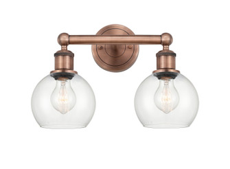 Edison Two Light Bath Vanity in Antique Copper (405|616-2W-AC-G122-6)
