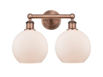 Downtown Urban Two Light Bath Vanity in Antique Copper (405|616-2W-AC-G121-8)