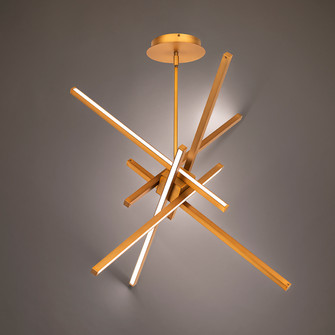 Parallax LED Pendant in Aged Brass (34|PD-73139-AB)