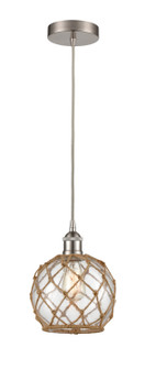 Edison One Light Mini Pendant in Brushed Satin Nickel (405|616-1P-SN-G122-8RB)