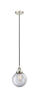 Edison One Light Mini Pendant in Polished Nickel (405|616-1PH-PN-G202-8)