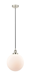 Edison One Light Mini Pendant in Polished Nickel (405|616-1PH-PN-G201-12)