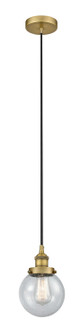 Edison One Light Mini Pendant in Brushed Brass (405|616-1PH-BB-G204-6)
