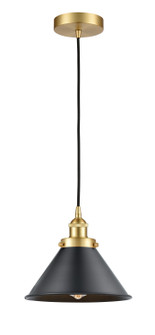 Edison One Light Mini Pendant in Black Antique Brass (405|616-1PH-BAB-M10-BK)