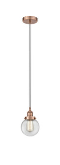 Edison One Light Mini Pendant in Antique Copper (405|616-1PH-AC-G202-6)