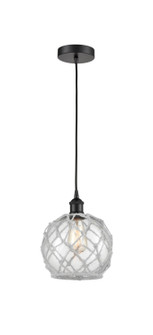 Edison One Light Mini Pendant in Matte Black (405|616-1P-BK-G122-8RW)