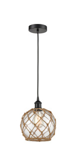 Edison One Light Mini Pendant in Matte Black (405|616-1P-BK-G122-8RB)