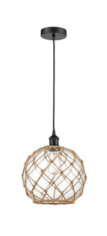 Edison One Light Mini Pendant in Matte Black (405|616-1P-BK-G122-10RB)