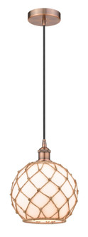 Edison One Light Mini Pendant in Antique Copper (405|616-1P-AC-G121-10RB)