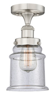 Edison One Light Semi-Flush Mount in Brushed Satin Nickel (405|616-1F-SN-G184)