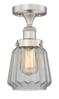 Edison One Light Semi-Flush Mount in Brushed Satin Nickel (405|616-1F-SN-G142)