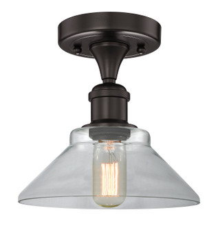 Edison One Light Semi-Flush Mount in Oil Rubbed Bronze (405|616-1F-OB-G132) Edison One Light Semi-Flush Mount in Oil Rubbed Bronze (405|616-1F-OB-G132)