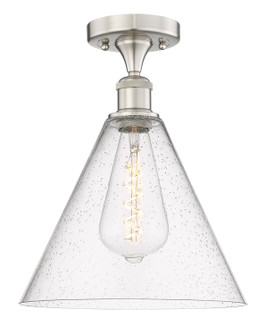 Edison One Light Semi-Flush Mount in Matte Black (405|616-1F-BK-GBC-122)