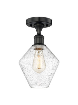 Edison One Light Semi-Flush Mount in Matte Black (405|616-1F-BK-G654-8)