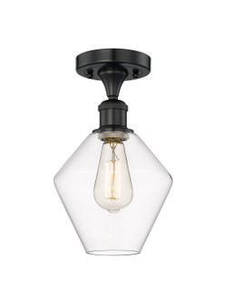 Edison One Light Semi-Flush Mount in Matte Black (405|616-1F-BK-G652-8)
