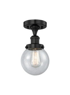 Edison One Light Semi-Flush Mount in Matte Black (405|616-1F-BK-G204-6)