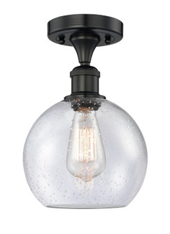 Edison One Light Semi-Flush Mount in Matte Black (405|616-1F-BK-G124-8)