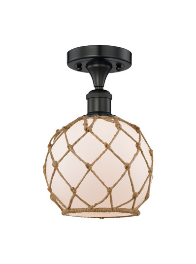 Edison One Light Semi-Flush Mount in Matte Black (405|616-1F-BK-G121-8RB)