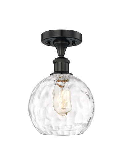 Edison One Light Semi-Flush Mount in Matte Black (405|616-1F-BK-G1215-8)