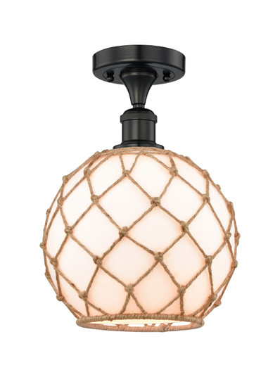 Edison One Light Semi-Flush Mount in Matte Black (405|616-1F-BK-G121-10RB)