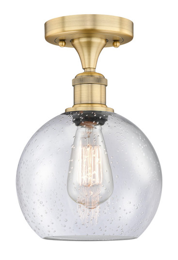 Edison One Light Semi-Flush Mount in Brushed Brass (405|616-1F-BB-G124-8)