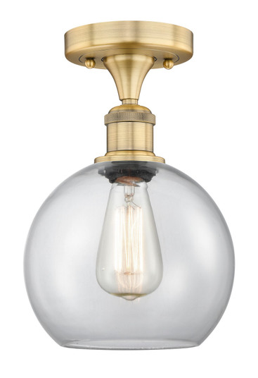 Edison One Light Semi-Flush Mount in Brushed Brass (405|616-1F-BB-G122-8)